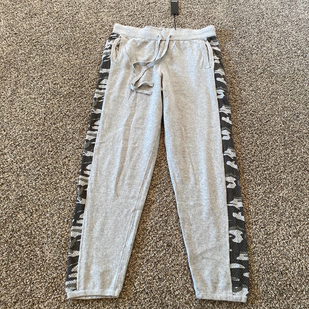 Monrow Grey Vintage Joggers with Camo Stripe - Large